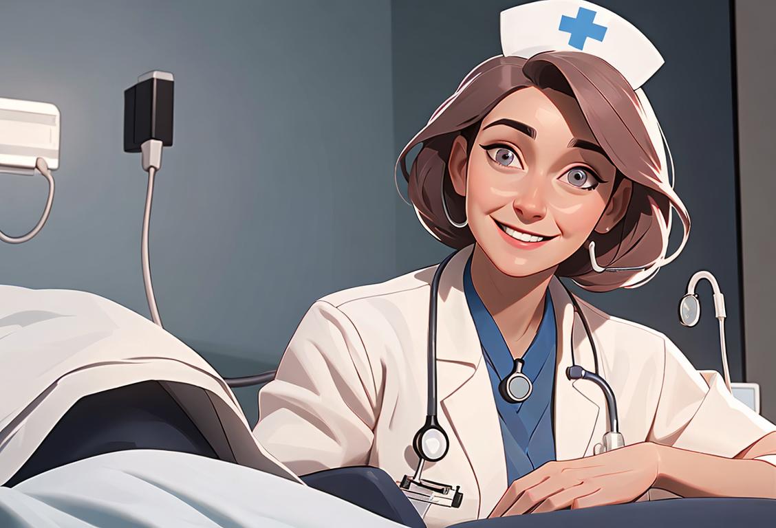 Certified nurse wearing a stethoscope, kind smile, white lab coat, hospital setting, caring for patients..