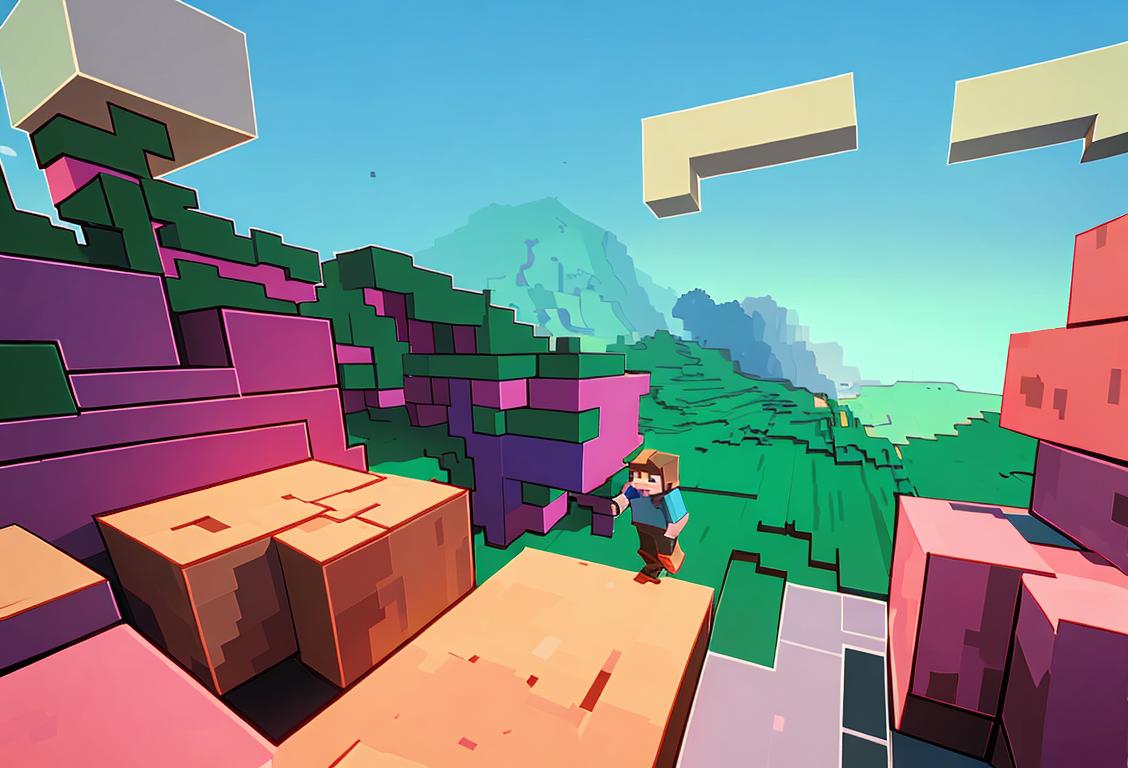 Player exploring a blocky world, dressed in unique attire, with a dynamically generated landscape in the background..