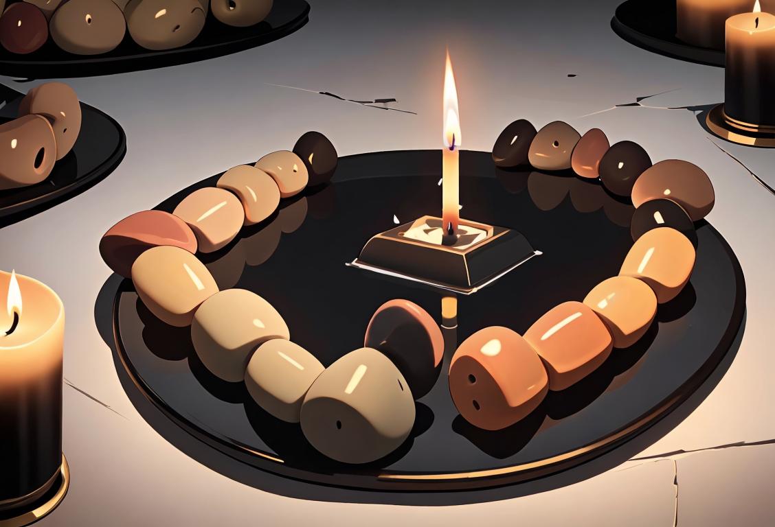 A somber image of a candlelit memorial, with people of diverse backgrounds holding hands, symbolizing unity and remembrance on Holocaust Remembrance Day..