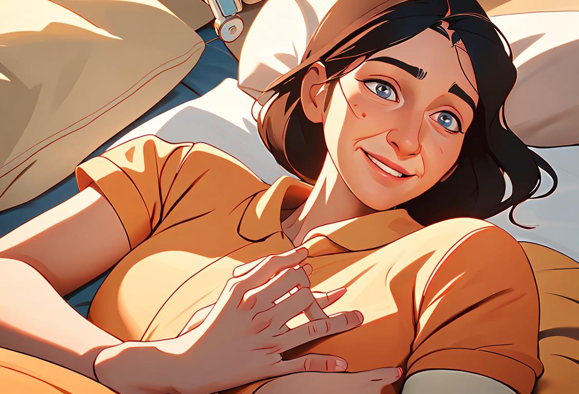Warm-hearted nurse holding a patient's hand, wearing a gentle smile, bright hospital setting, comforting autumn colors..