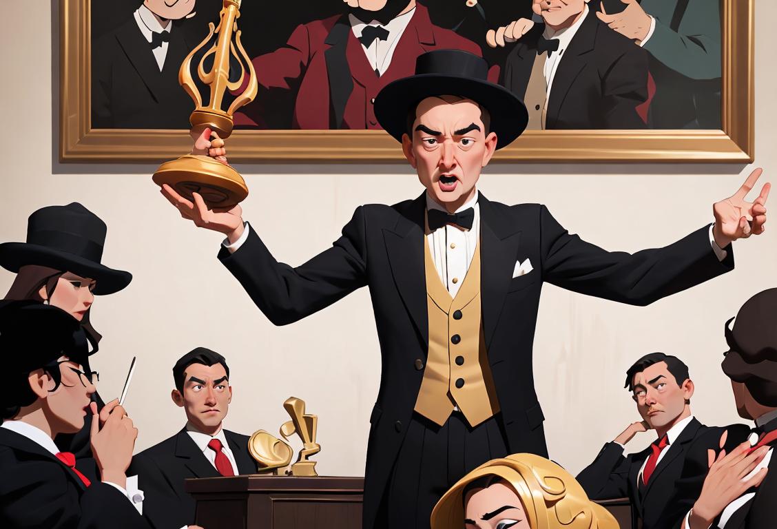 A charismatic auctioneer with a gavel, dressed in a sharp suit, surrounded by a bustling crowd of bidders..