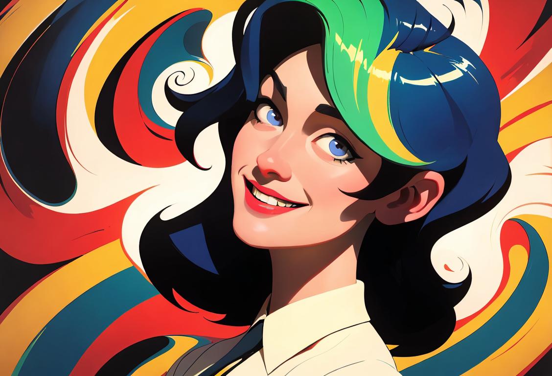 A charismatic individual with a mischievous smile, dressed in vintage attire, surrounded by swirling colors and an air of mystery..