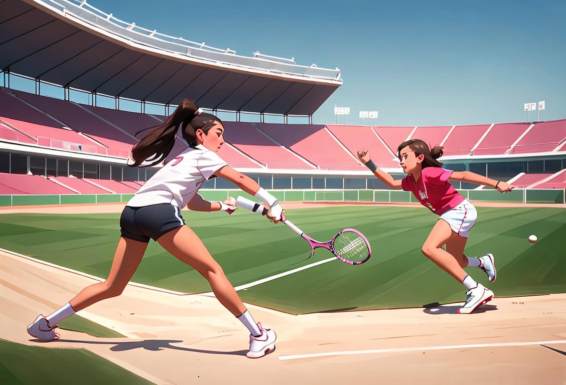 Young girls and women participating in various sports activities, wearing athletic attire, with a diverse backdrop of stadiums, fields, and courts..