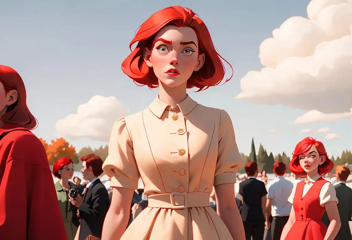 A group of diverse redheads walking through a picturesque park, with one redhead wearing a vintage dress and another sporting a trendy hipster outfit..