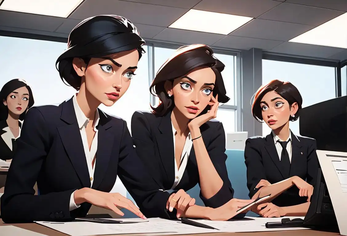 A diverse group of professional women, dressed in stylish outfits, working together in a modern office setting..