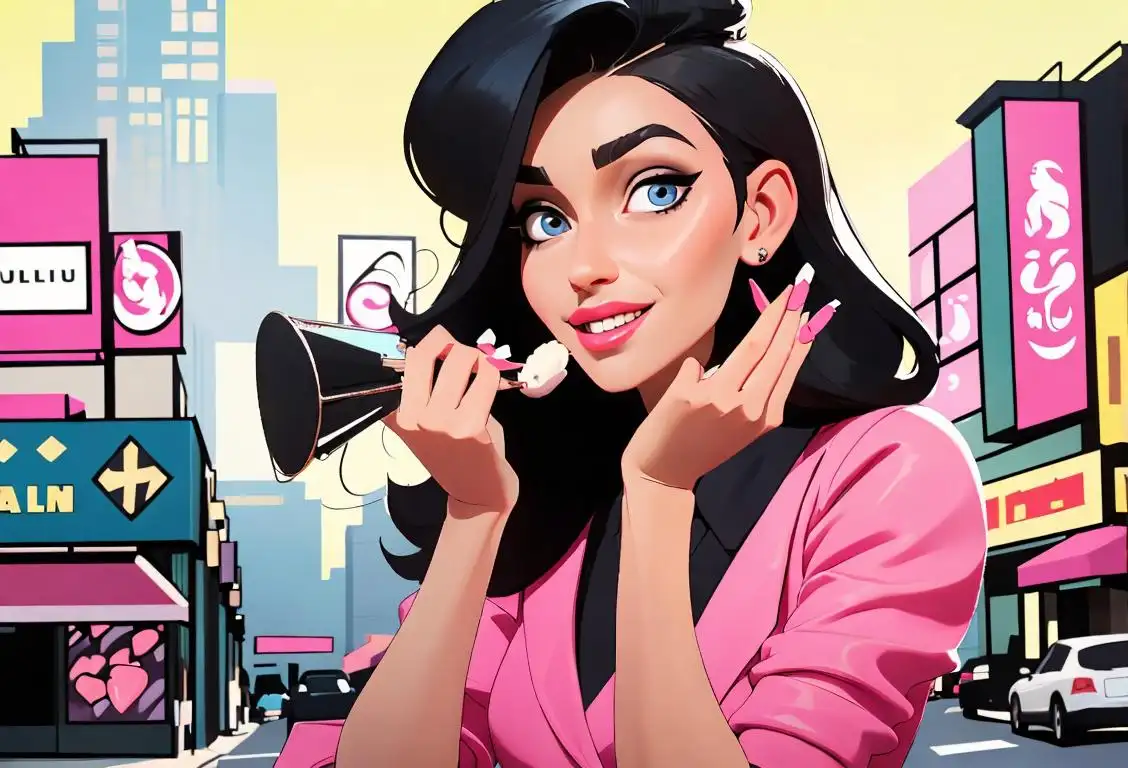 A cheerful beautician working in a trendy salon, wearing a chic outfit, amidst a vibrant and bustling city backdrop..