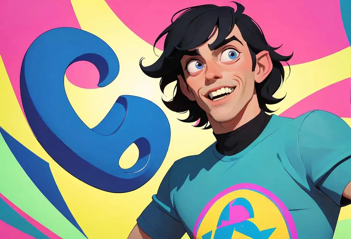 Young man named Keith wearing a fun t-shirt with a quirky slogan, stylishly rocking a retro hairstyle, surrounded by vibrant colors and a joyful atmosphere..