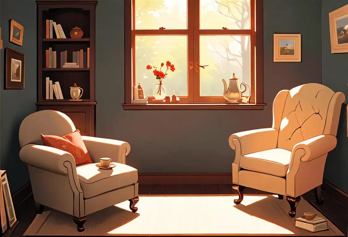 A cozy nook by the window, with a bookshelf filled with favorite books, a warm cup of tea, and a comfy reading chair..