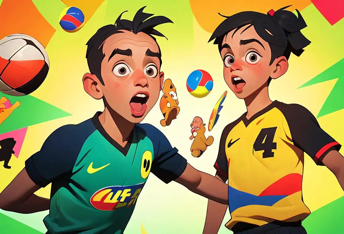Cheerful kids playing a Paco-themed sport, wearing colorful jerseys and surrounded by Paco-inspired decorations and snacks..
